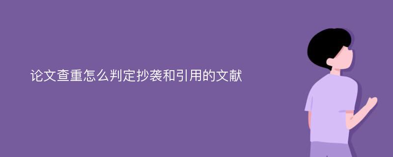 论文查重怎么判定抄袭和引用的文献